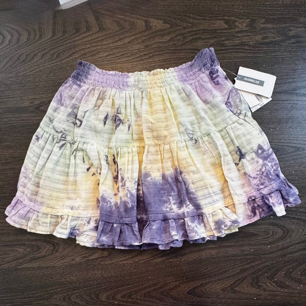 NWT True Craft Tie Dye Tiered Cotton Mini Skirt Small